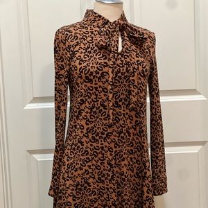 NWT Super Cute VFish Vera Fishbaugh Leopard Dress Small